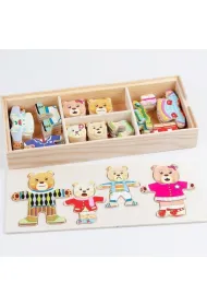 Puzzle Zabawka edukacyjna drewniana Misie Macyszyn Toys