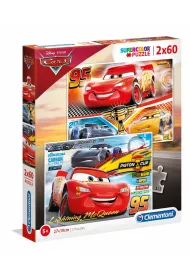 Puzzle 2 x 60 el. Auta 3 Clementoni