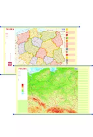 Polska. Mapa cienna dwustronna fizyczno-administracyjna 1:1 800 000
