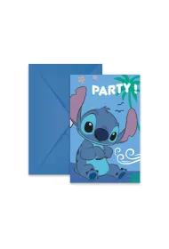 Godan Zaproszenia z kopertami Stitch & Angel Disney 6 szt
