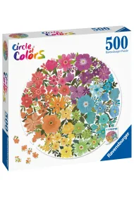 Puzzle okr�g�e 500 el. Circle of Colors. Paleta kolor�w. Kwiaty Ravensburger