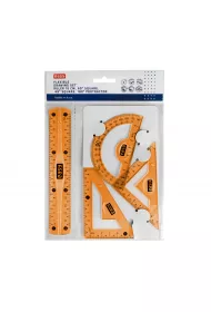 Easy Stationery Zestaw elastycznych linijek: linijka 15 cm, ekierka 45, ekierka 60, k�tomierz 180