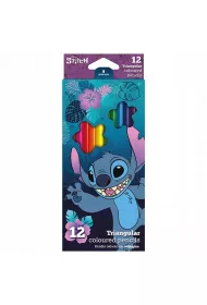 CoolPack Kredki o��wkowe tr�jk�tne Disney Core Stitch 12 kolor�w
