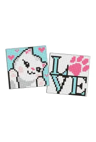 Diamentowa mozaika na magnesie IDEYKA 9x9 cm kids Uroczy Kotek