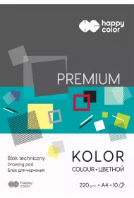 Happy Color Blok techniczny PREMIUM, kolorowy, A4, 220g, 10 arkuszy 10 kartek