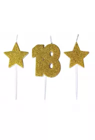 GoParty �wieczki urodzinowe 18 z gwiazdkami