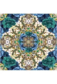 Museums & Galleries Karnet kwadrat z kopert� Blue Precious Rose