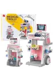 Zestaw doktor w�zek medyczny r�owy 26el LeanToys