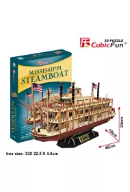 Puzzle 3D 142 el. Statek Parowy Mississippi Cubic Fun