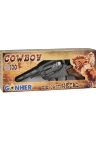 Metalowy rewolwer kowbojski 8 naboi Gonher