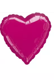 Amscan Balon foliowy metalik fuksja serce 43cm