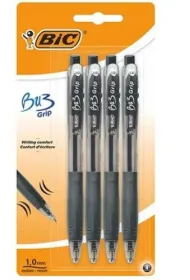 Bic D�ugopis Bu3 grip 1,0mm czarny 4 szt.