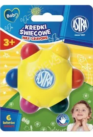 Astra Kredki �wiecowe Baby gwiazdki 6 kolor�w 6 szt.