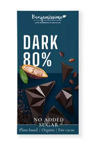 Benjamissimo Czekolada gorzka 80% bez dodatku cukrw bezglutenowa 60 g Bio