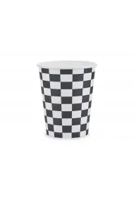 PartyDeco Kubeczki Szachownica 220ml 6 szt.