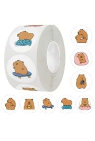 LeanToys Naklejki na ta�mie kapibara 2,5cm 500 szt