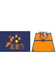 DaVinci Karnet + koperta POP-UP Balony 12x18cm