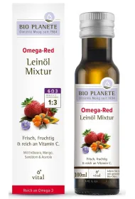 Bio Planete Omega red - mieszanka z olejem lnianym (rokitnik, mango, acerola, truskawka) 100 ml Bio