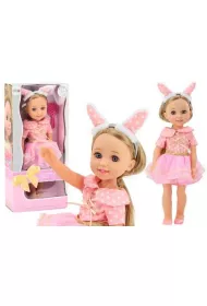 Lalka w r�owej sukience 38cm LeanToys