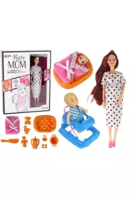 Lalka w ci��y d�ugie w�osy, akcesoria LeanToys