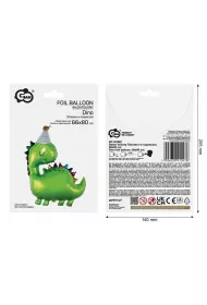 Godan Balon foliowy Dinozaur w czapeczce 36cm