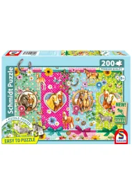 Puzzle 200 el. PQ Szcz�liwe konie Schmidt