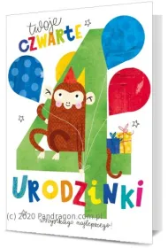 Karnet okazjonalny B6 z kopert� 4 Urodziny PAN DRAGON KB6-1842