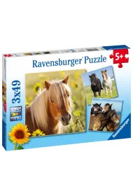 Puzzle 3x49 el. Konie Ravensburger