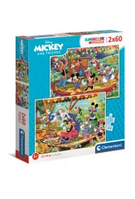 Puzzle 2 x 60 el. Supercolor. Mickey and Przyjaciele Clementoni