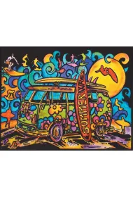 Kolorowanka Welwetowa 47x35 Surferzy Hipisi