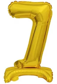 Amscan Balon foliowy mini cyfra 7 ze stopk zota 22x40cm