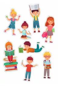 LearnHow Dekoracje okienne dwustronne - Dzieci 01 8 szt.