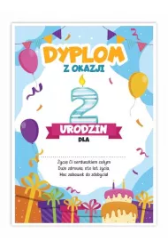LearnHow Dyplom A5 urodzinowy - drugie urodziny 5 szt.