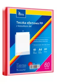 Tetis Teczka ofertowa PP 60 koszulek. A4 czerwona
