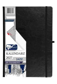Kalendarz 2027 Jazz A4 tygodniowy czarny