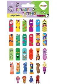 Tatua�e zmywalne Fingers Tattoo HAPPY COLOR