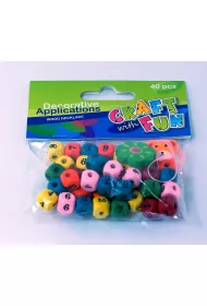 Craft with Fun Ozdoba dekoracyjna drewniana koraliki cyfry
