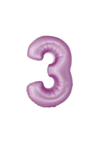 Godan Balon foliowy Smart cyfra 3 lawendowy matowy 76cm