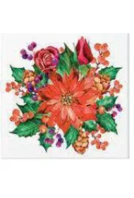 Paw Serwetka Lunch Decor Poinsettia With Cones 33x33 20szt./op.
