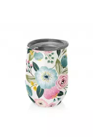 Chic-Mic Kubek ze stali nierdzewnej z pokrywk pastel flowers 420 ml