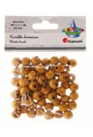 Titanum Koraliki drewniane jasno br�zowe 60 szt