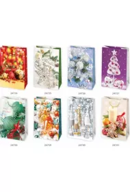 Torba �wi�teczna Bo�e Narodzenie Stroiki i miko�aje 160 x 240 x 70 mm 10 szt.
