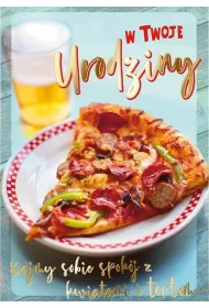 Kukartka Karnet PR-365 Urodziny Pizza