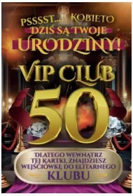 Yeku Karnet Urodziny 50 damskie
