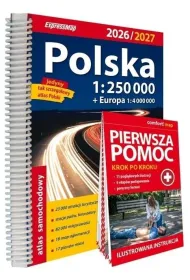 Polska Atlas Samochodowy 1:250 000 + Pierwsza Pomoc 2026/2027