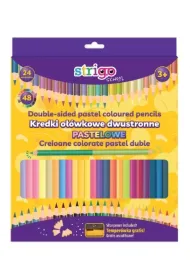 Strigo Kredki o��wkowe tr�jk�tne dwukolorowe - pastelowe 48 kolor�w 24 szt.