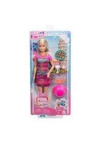 Barbie lalka PINK PASSPORT W�OCHY lalka +akcesoria Mattel