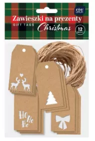 Interdruk Zawieszki na prezenty kraft z wyci�.CHRISTMA