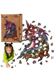 Puzzle drewniane eko 124 el. T�czowy jednoro�ec A3 Maksik
