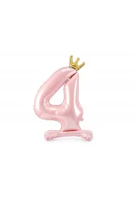 PartyDeco Stoj�cy balon foliowy 4 jasny r� 84cm